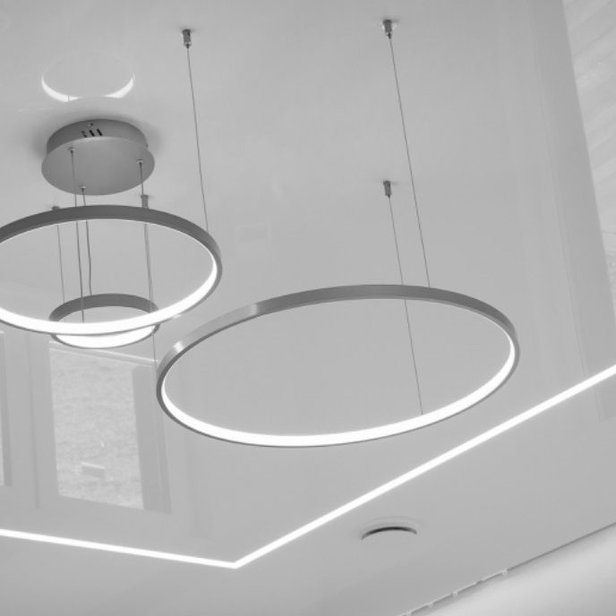 Spanndecke weiß glanz Wohnzimmer - Stuttgart