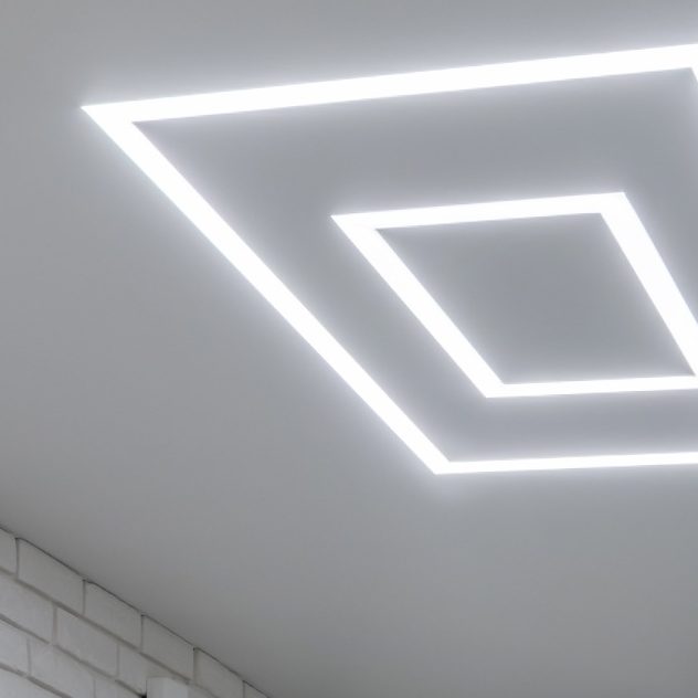 Spanndecke weiß glänz Wohnzimmer - Karlsruhe